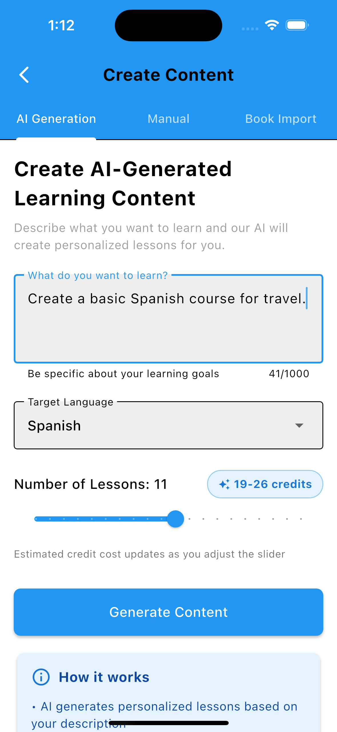 AI-generated lesson content