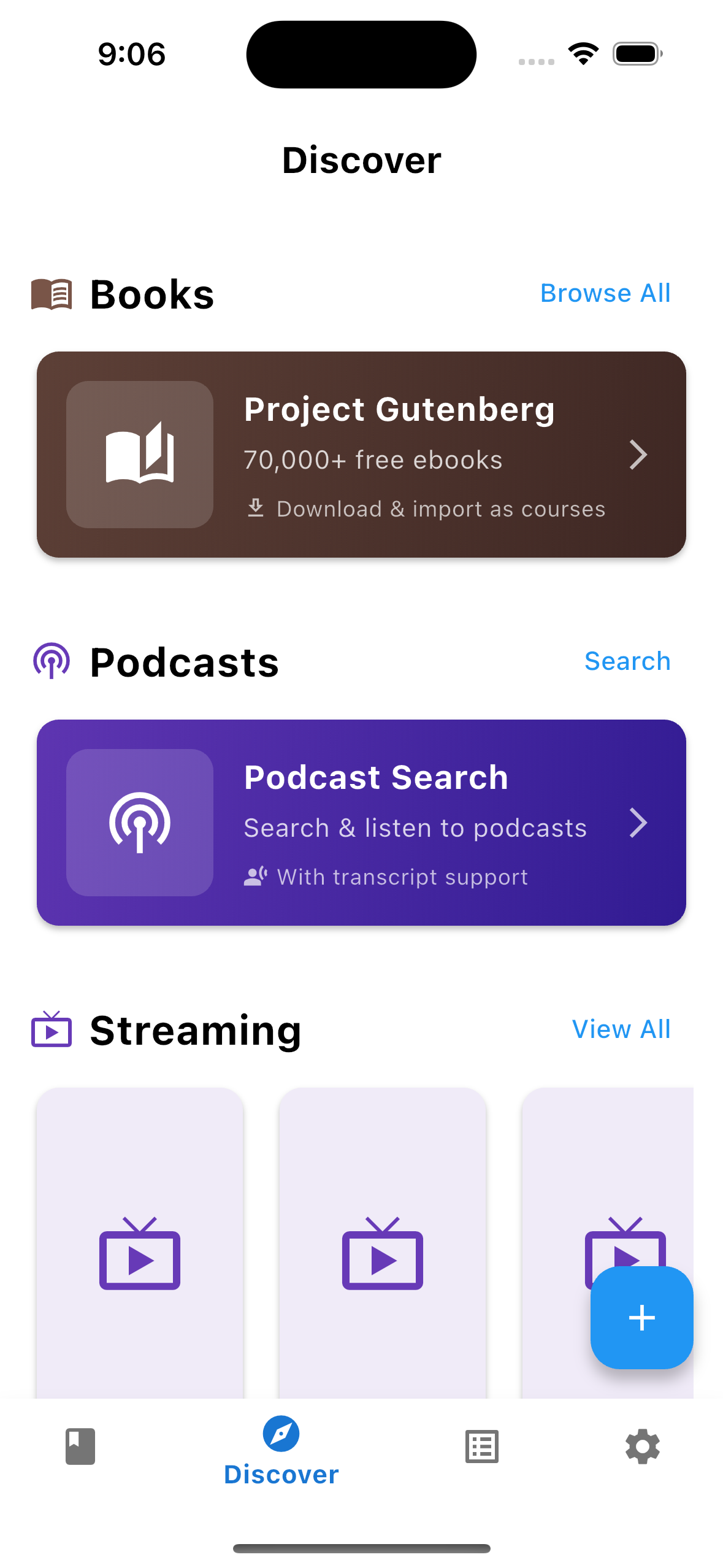 LangLeap app showing course discovery
